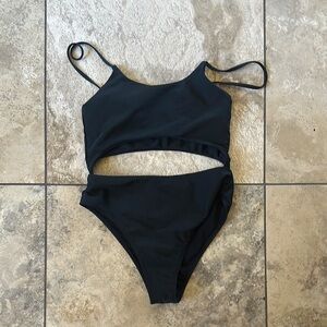 Black Cutout Swimsuit